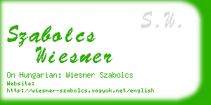 szabolcs wiesner business card